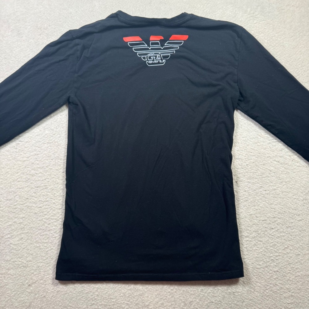 Emporio Armani Underwear Long Sleeve Shirt Mens Large Black Eagle GA Logo Tee - Picture 2 of 8